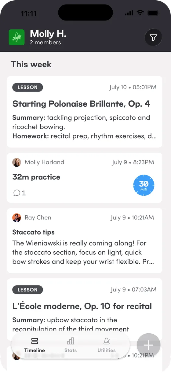 Tonic Notes home screen